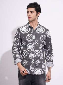 Being Human - Printed Black Long Sleeves Shirt