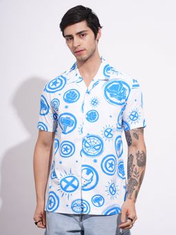 Being Human - Printed White Short Sleeves Shirt