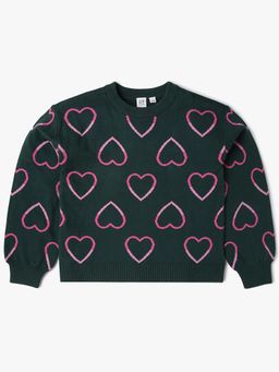 GAP - Girls Conversational Print Relaxed Full Sleeve Pullover Sweater
