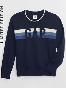 GAP - Boys Logo Print Round Neck Pullover Sweater