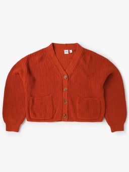 GAP - Girls Relaxed Fit Full Sleeve V-Neck Cardigan