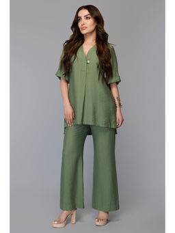 TAMISKA BY NARENDRA KUMAR - Olive Green Co-Ord (Set of 2)