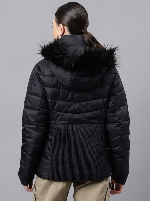 Parka Woodland Fluffy Jackets Buy WOODLAND Jackets Black Online