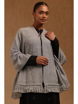 Soch - Womens Grey Acrylic Knitted Shawl