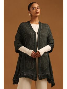 Soch - Womens Teal Acrylic Knitted Shawl