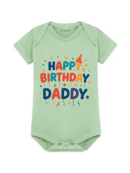 Arvesa - Happy Birthday Daddy Printed Bodysuit Green