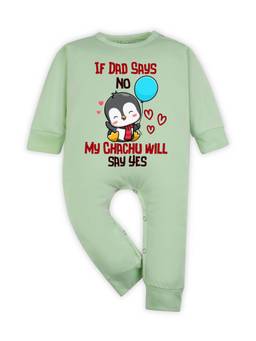 Arvesa - If Dad Say No My Chachu Printed Romper Green