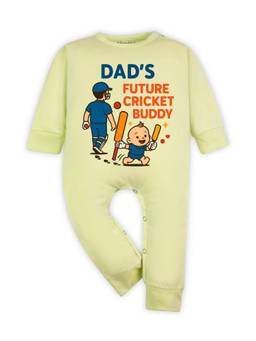 Arvesa - Dad'S Future Cricket Buddy Printed Romper Yellow