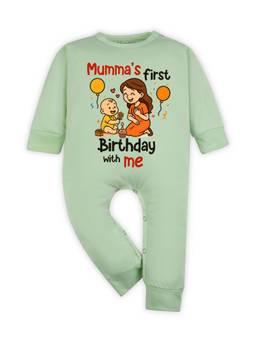 Arvesa - Mumma First Birthday With Me Printed Romper Green