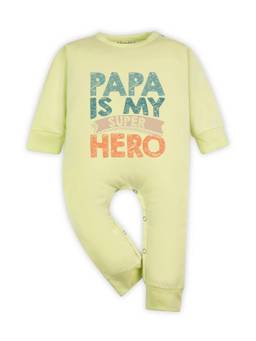 Arvesa - Papa Is My Super Hero Printed Romper Yellow