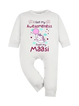 Arvesa - I Got Awesomeness From Maasi Printed Romper White