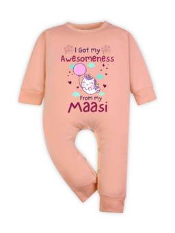 Arvesa - I Got Awesomeness From Maasi Printed Romper Peach