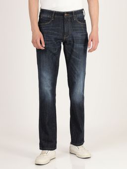 Wrangler - Men Solid Indigo Straight Jeans