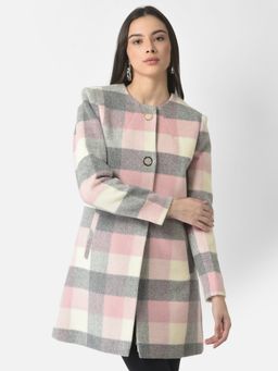 CRIMSOUNE CLUB - Women Multi-Coloured Checkered Over Coat
