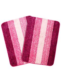 Saral Home - Pink Microfiber Anti Skid Bath Mat 50x70 cm (Pack of 2)