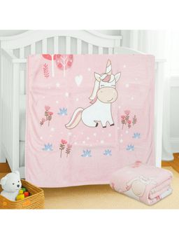 Hopop - Ultra Soft Plush Baby Blanket Warm and Cozy-Pink- Unicorn