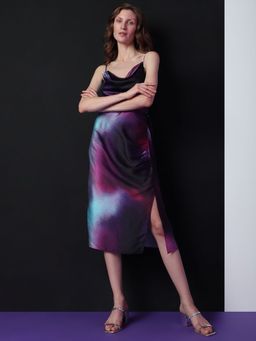 VERO MODA - Women Tie & Dye Purple Dress