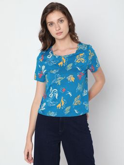 VERO MODA - Women Printed Blue T-Shirt
