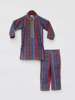 Fayon Kids - Printed Kurta with Pants (Set of 2)