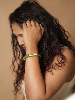 Niska - Olive Luxe Gold-Plated Chunky Kada