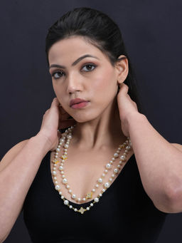 Designbox - Gold Plated Layered Pearl Necklace