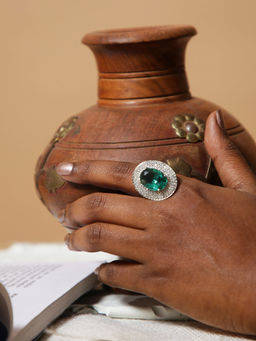 Niska - Doozie Green American Diamond Adjustable Ring