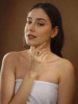 Niska - Doozie Yellow American Diamond Adjustable Ring