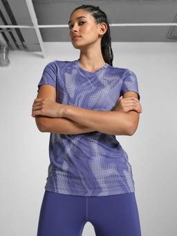 Puma - Women Blue Cloudspun Aop T-Shirt