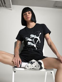 Puma - Graphics Branded Leaf Women Black T-Shirt