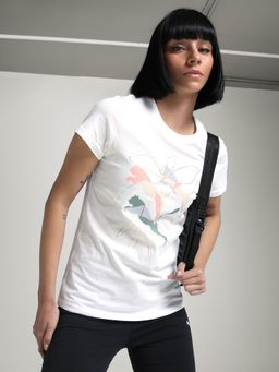 Puma - Graphics Branded Leaf Women White T-Shirt