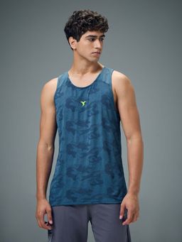Technosport - Men Jacquard Slim Fit Round Neck Sports Innerwear Vest with VENTMESH