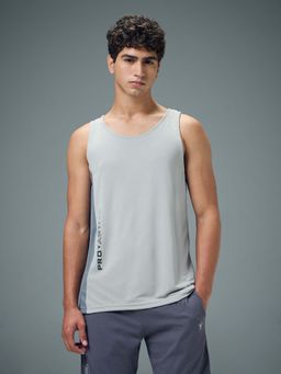 Technosport - Men Colorblock Slim Fit Scoop Neck Sports Innerwear Grey Vest with TECHNOCOOL+