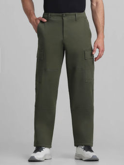 Jack & Jones - Green Regular Fit Stretch Cargo Pants