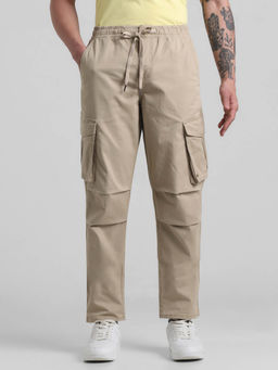 Jack & Jones - Beige Regular Fit Stretch Cargo Pants