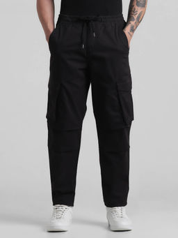 Jack & Jones - Black Regular Fit Stretch Cargo Pants