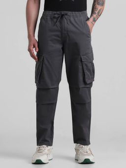 Jack & Jones - Grey Regular Fit Stretch Cargo Pants