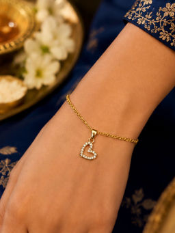 Digital Dress Room - American Diamond Heart Lumba Bracelet Rakhi