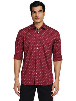 ColorPlus - Dark Red Casual Shirt