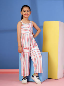 Budding Bees - Girls Sunstripe Cotton Jumpsuit