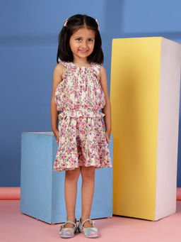 Budding Bees - Girls Floral Bubble Top & Skirt