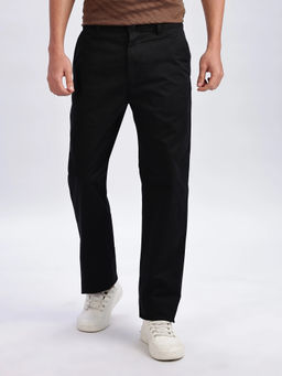 Calvin Klein - Solid Black Mid-Rise Trouser