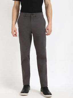 Calvin Klein - Grey Slim Fit Solid Mid Rise Trouser