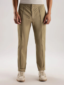 Calvin Klein - Brown Tapered Fit Solid Mid Rise Trouser