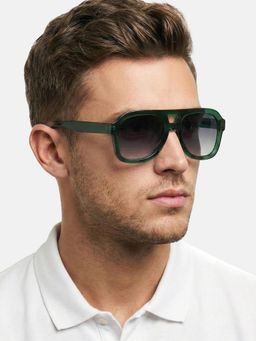 Carlton London - Men Green Toned Grey UV Protected Lens Rectangle Sunglasses