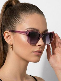 Carlton London - Women Purple Toned Blue Uv Protected Lens Rectangle Sunglasses