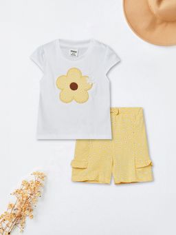 max - White Printed Regular Cotton Co-Ord Set