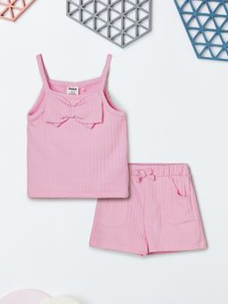 max - Pink Solid Regular Cotton Co-Ord Set
