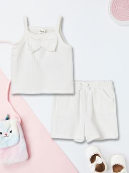 max - White Solid Regular Cotton Co-Ord Set