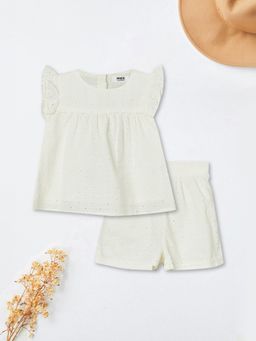 max - Off White Self Design Regular Cotton Co-Ord Set