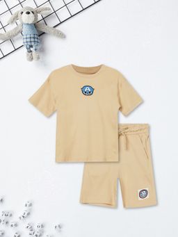 max - Beige Printed Regular Cotton Co-Ord Set